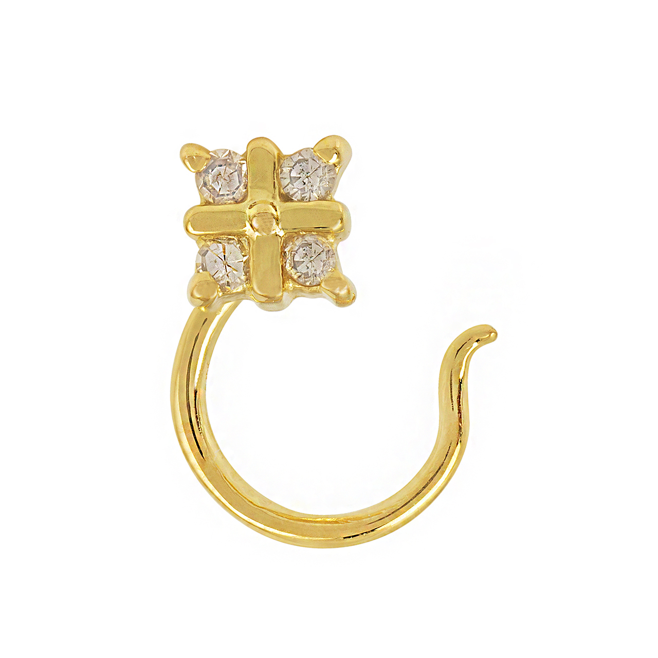 Buy Precious Diamond studded 925 Sterling Silver Nose Pin by Allure