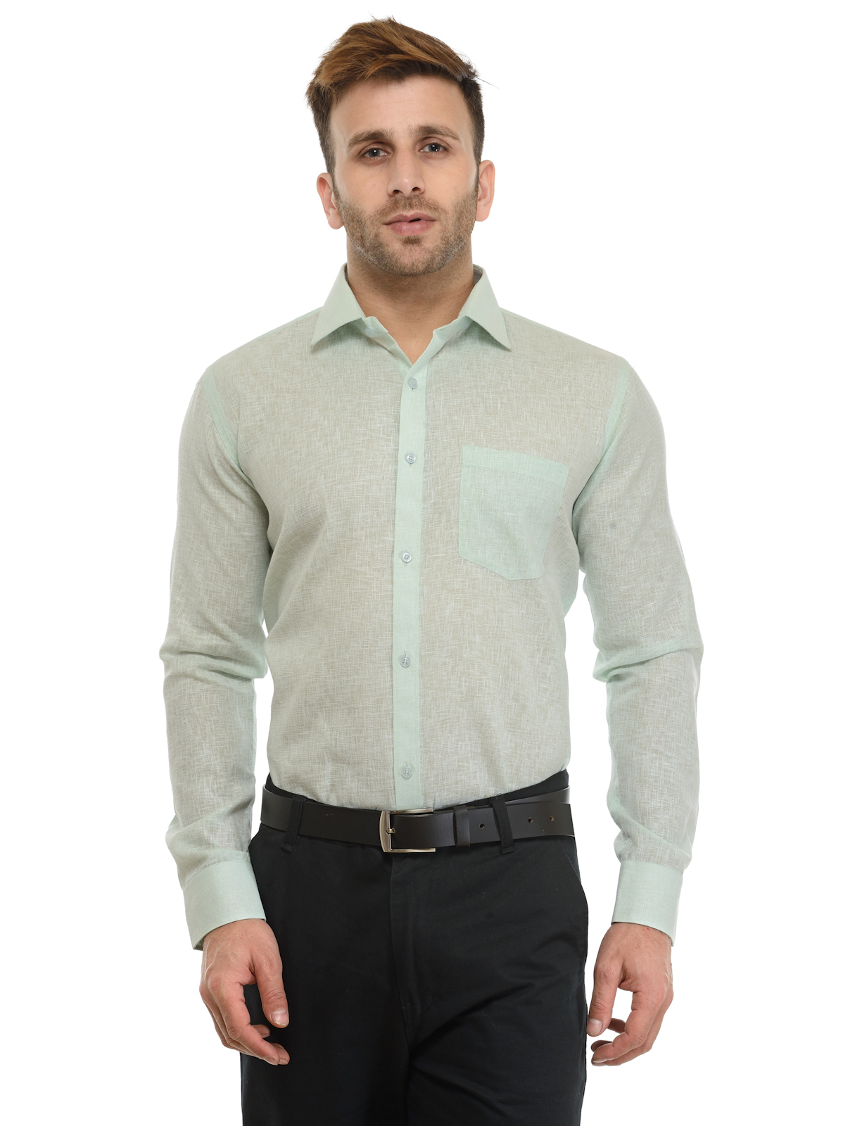 Buy RG Designers Pista Solid Slim Fit Formal Shirt For Men Online ...
