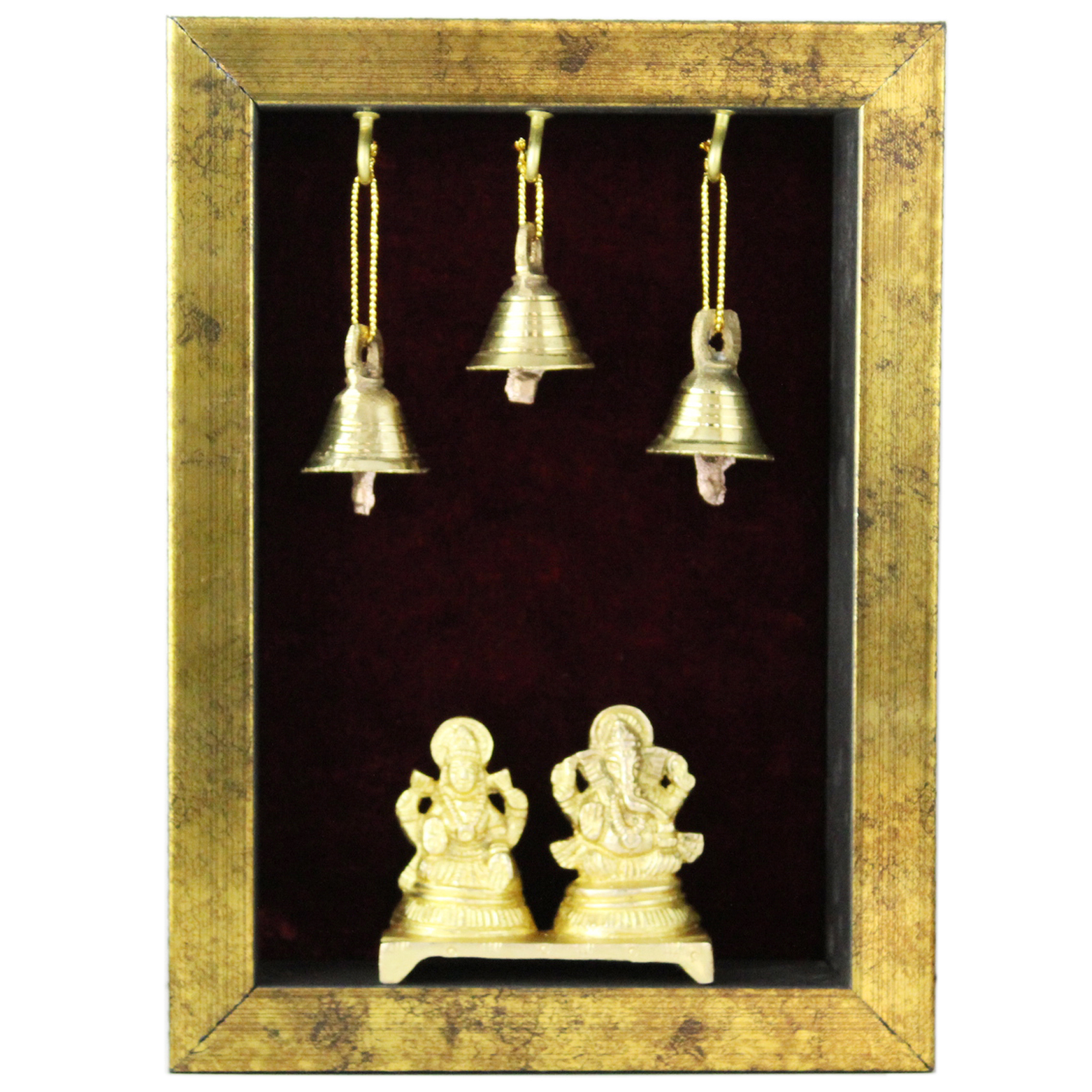 Buy Wall Hanging Temple With Brass Statue of Lakshmi And Ganesh. Online